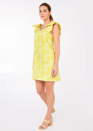Meredith Dress Yellow Sunflower Jacquard