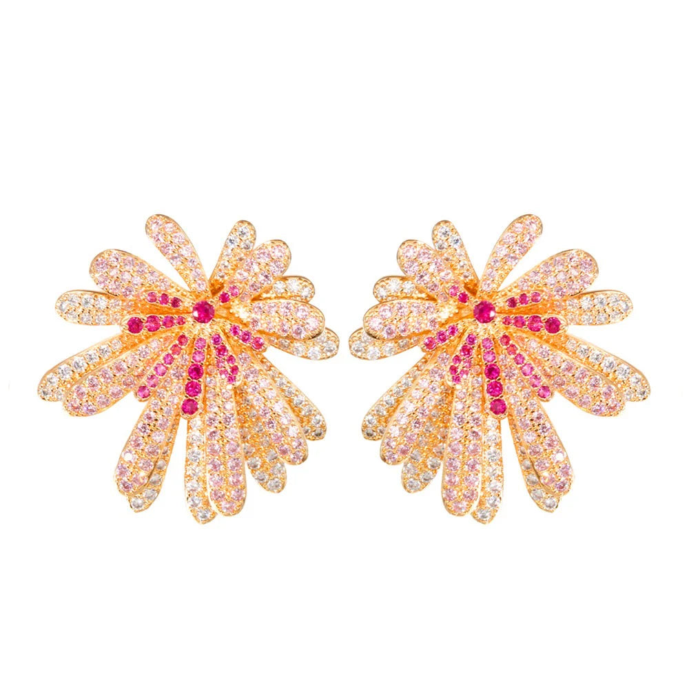 Ruthie Flower Earrings - Gold