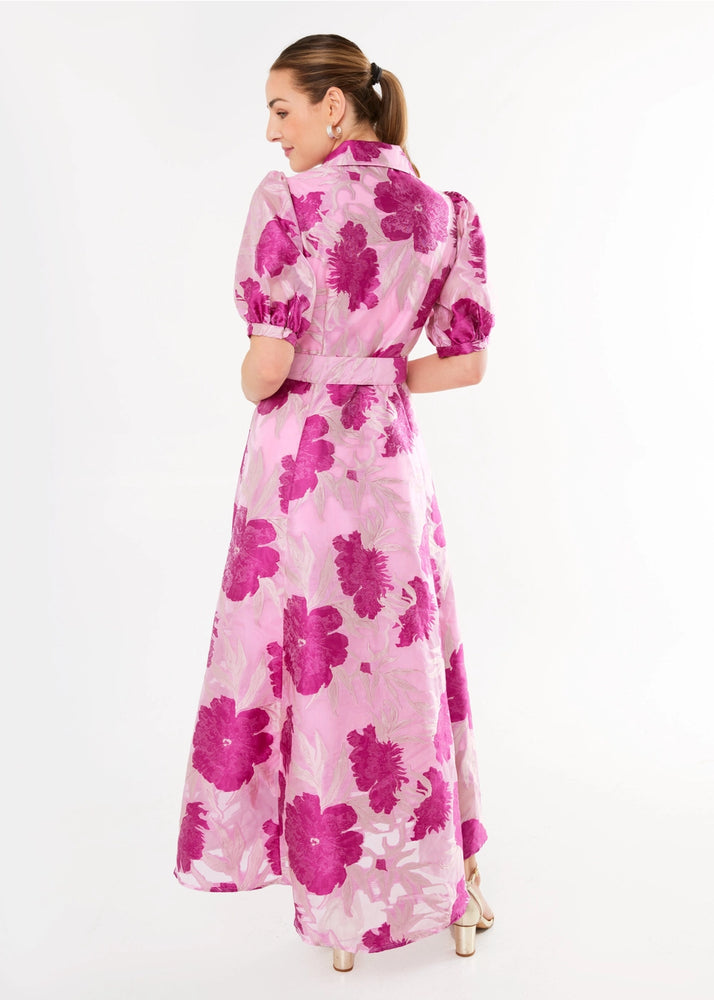 Charlotte Gown Magenta Pansy Vine Organza