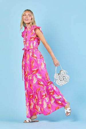 Taylor Dress Magenta Wings