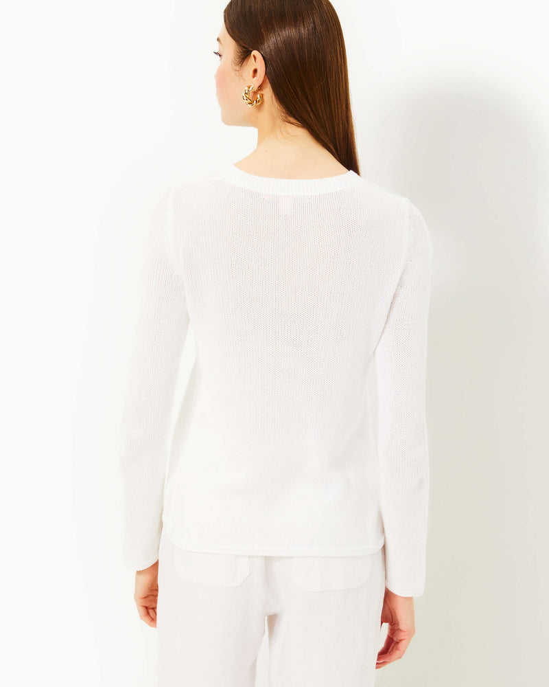 
            
                Load image into Gallery viewer, Kellyn Cotton Sweater - Resort White
            
        