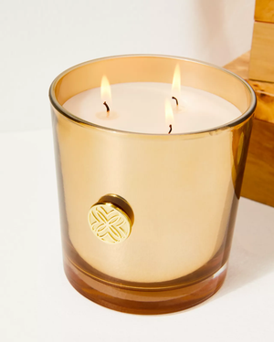 Gold Glass Candle - Gold Metallic