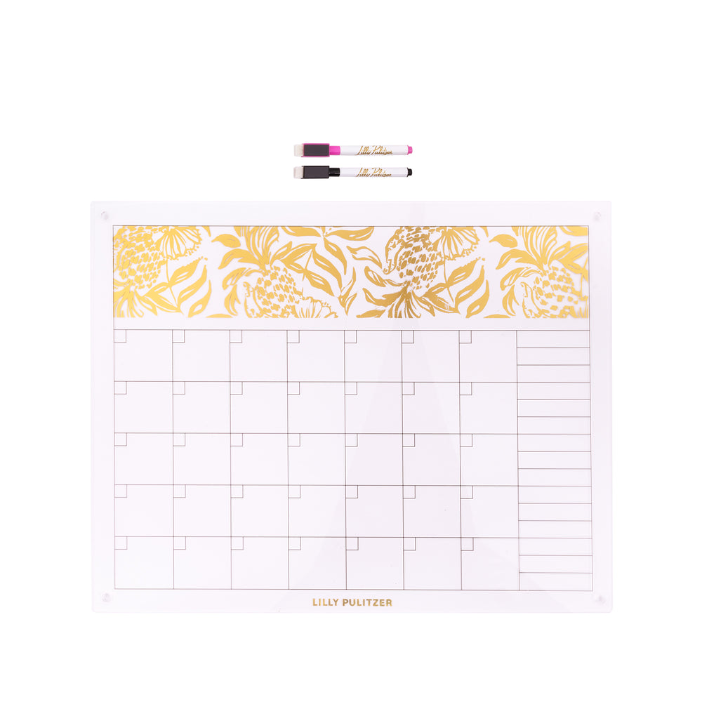 Acrylic Dry Erase Calendar, Gold Metallic Bon Vivants