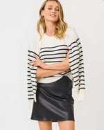 Sarissa High Rise Stretch Coated Mini Skirt  - Noir