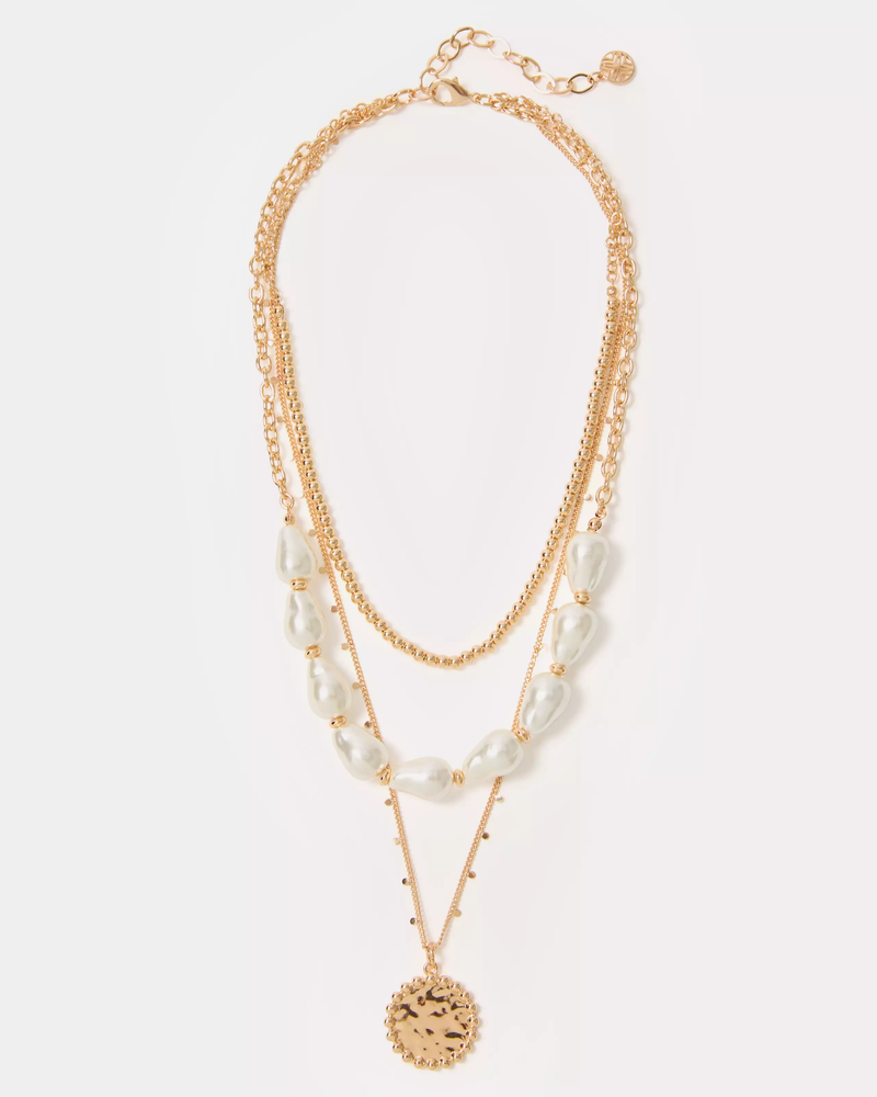 Paradise Party Necklace  - Gold Metallic