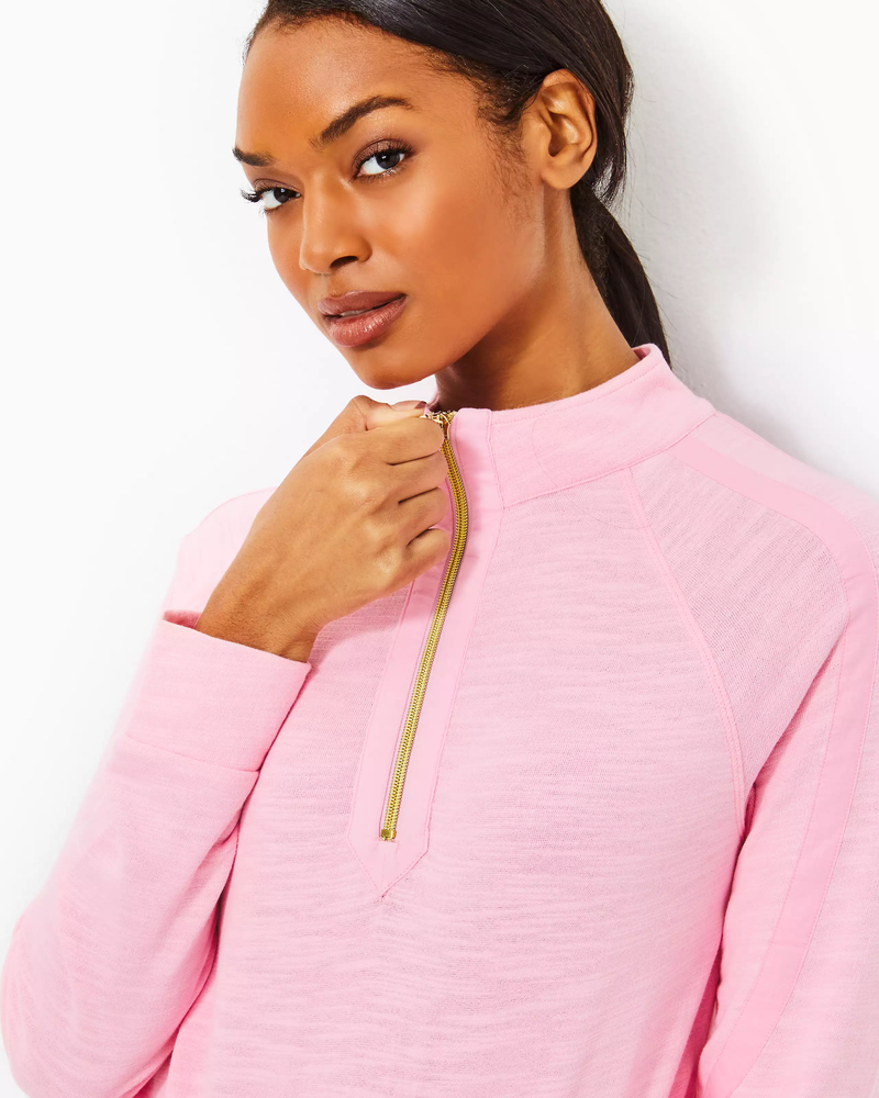 Luxletic Ashlee Half-Zip Pullover - Conch Shell Pink