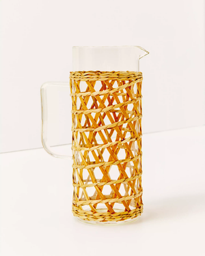 
            
                Load image into Gallery viewer, Raffia Wrapped Glass Pitcher, Natural
            
        