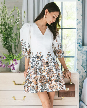 Ash V-Neck Dress - Coconut Take Meowt Engineered Woven Dress