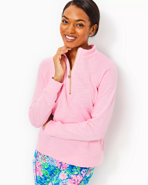 Luxletic Ashlee Half-Zip Pullover - Conch Shell Pink