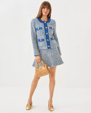 Ascena Boucle Jacket - Tangier Teal Ocean Deep Lurex Boucle