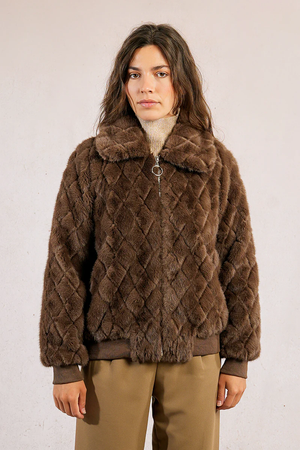 Ladies Woven Jacket - Brown