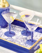 Martini Glass Set, Blue Stream