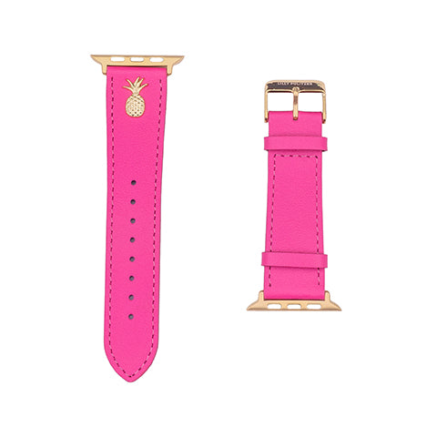 Leather Apple Watch Band, Roxie Pink