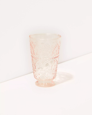 Textured Glass Tumbler Set, Conch Shell Pink