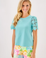 Sebene Knit Top - Fresh Water Blue