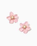 Oversized Pearl Orchid Earrings -Conch Shell Pink