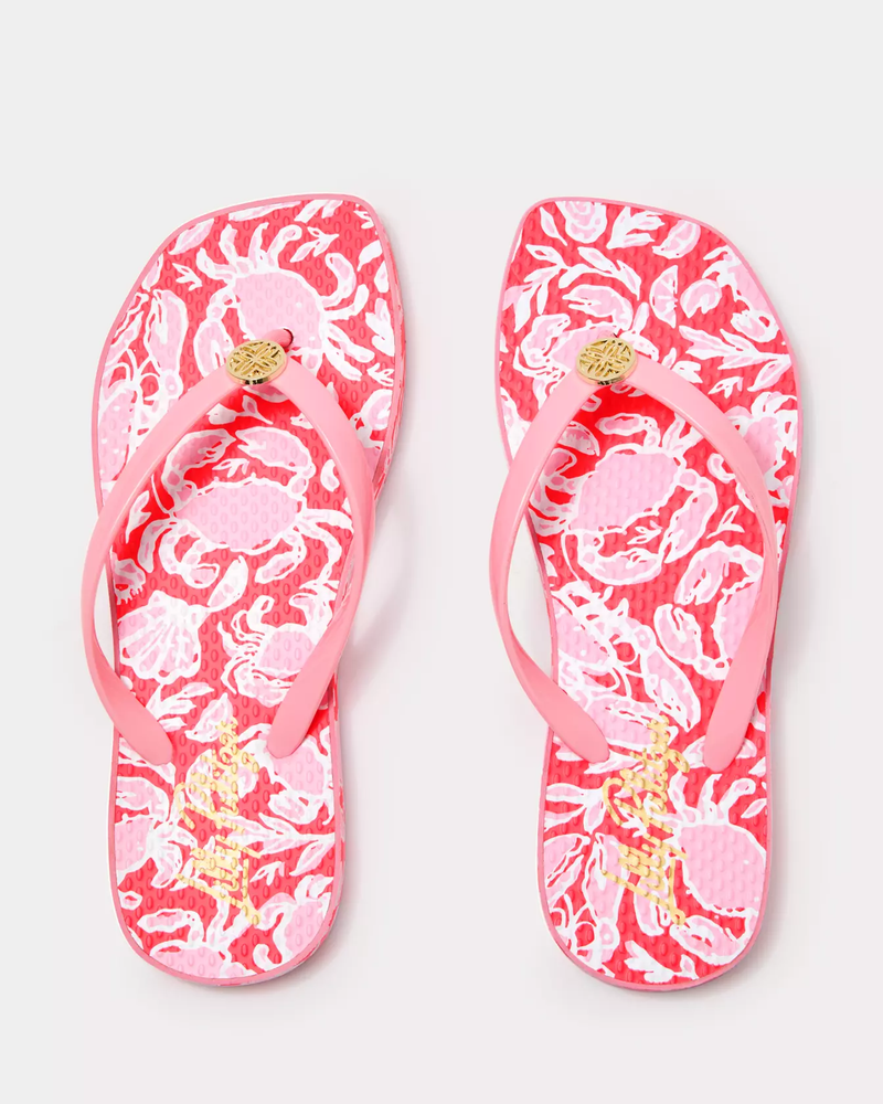 Sandsational Square Toe Flip Flop - Cane Coral - Crab Coral Shoe