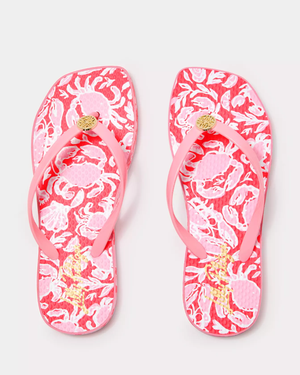 Sandsational Square Toe Flip Flop - Cane Coral - Crab Coral Shoe