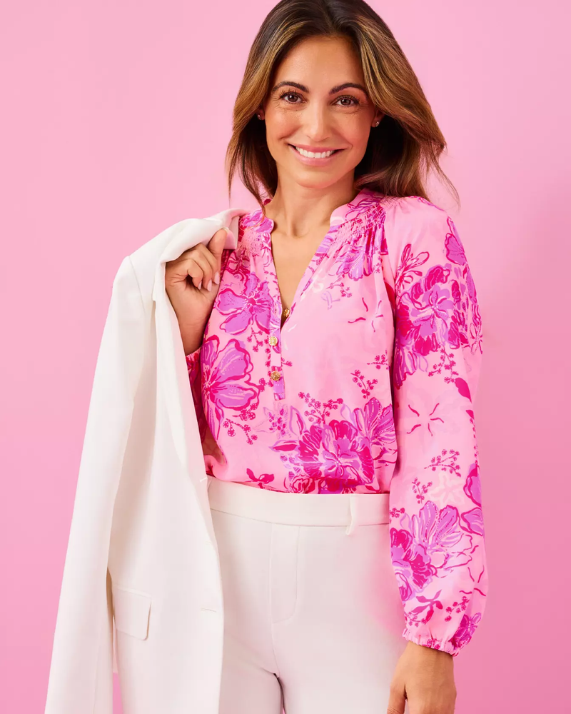 Elsa Silk Top- Parigi Pink Supporting Squad