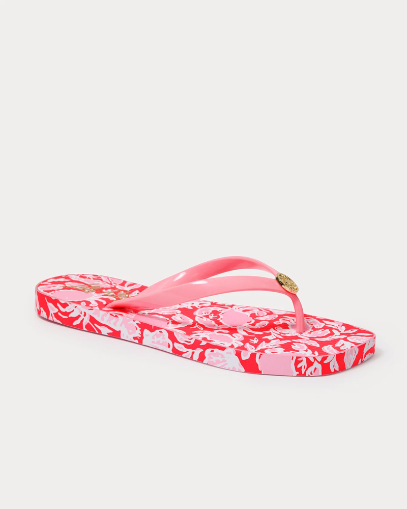 Sandsational Square Toe Flip Flop - Cane Coral - Crab Coral Shoe