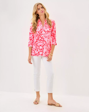 UPF 50+ Mandi 3/4 Sleeve Tunic - Cane Coral Crab Collab
