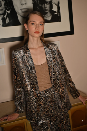 Ladies Knitted Blazer - Camel Lara