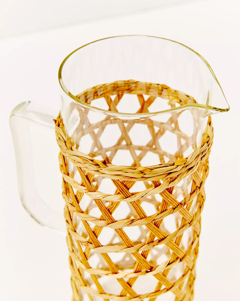 
            
                Load image into Gallery viewer, Raffia Wrapped Glass Pitcher, Natural
            
        