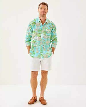 Men's Stuff Addison Shirt - Fresh Water Blue Sunbathers Bliss