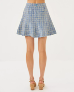 Cammi Boucle Mini Skirt - Tangier Teal Ocean Deep Lurex Boucle