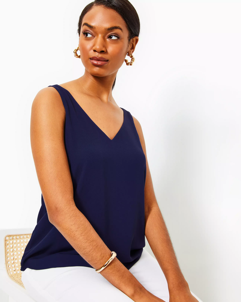 Florin Straight Hem Top - True Navy