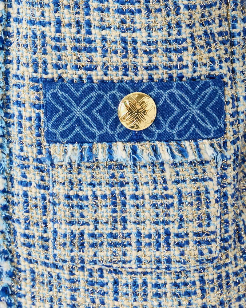 Ascena Boucle Jacket - Tangier Teal Ocean Deep Lurex Boucle