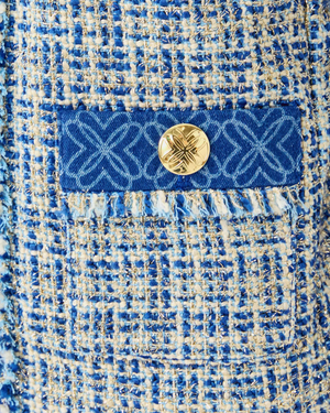 Ascena Boucle Jacket - Tangier Teal Ocean Deep Lurex Boucle