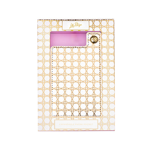 Expandable Phone Pocket, Gold Caning