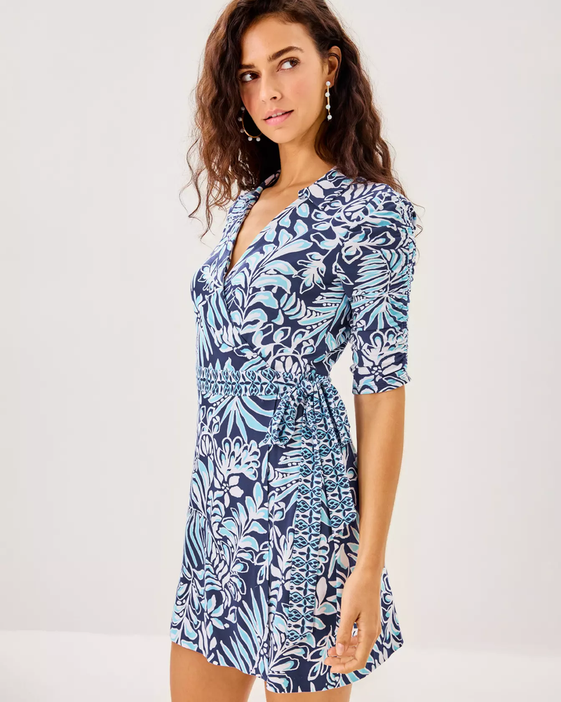 Ibby Skirted Romper - Sapphire Pool Summer Shorelines Engineered Romper