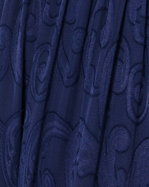 Hadly Smocked Maxi Dress - True Navy - Poly Crepe Swirl Clip