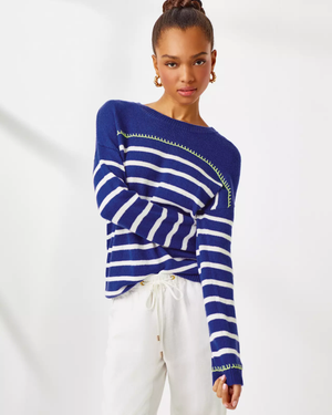 Kyren Sweater - Blue Med Never Ending Stripe