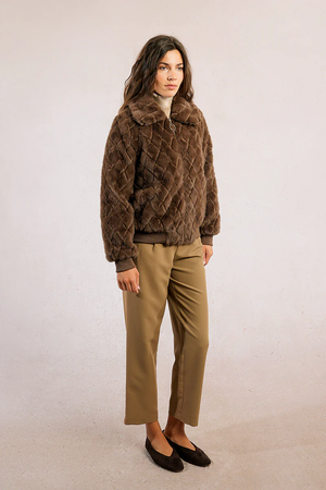 Ladies Woven Jacket - Brown