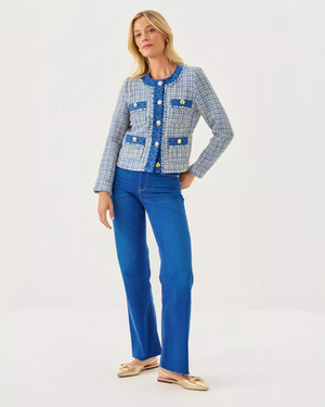 Ascena Boucle Jacket - Tangier Teal Ocean Deep Lurex Boucle