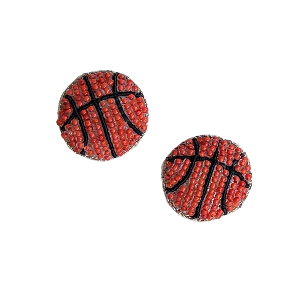 Basketball Stud Earrings - Orange