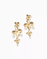 Via Flora Earrings-Gold Metallic