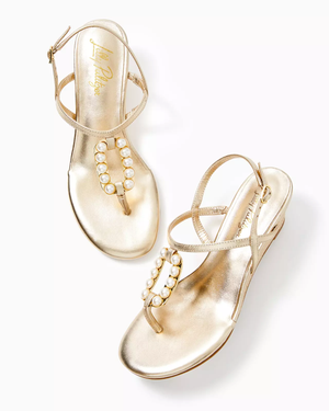 Good As Gold Pearl Wedge - Gold Metallic