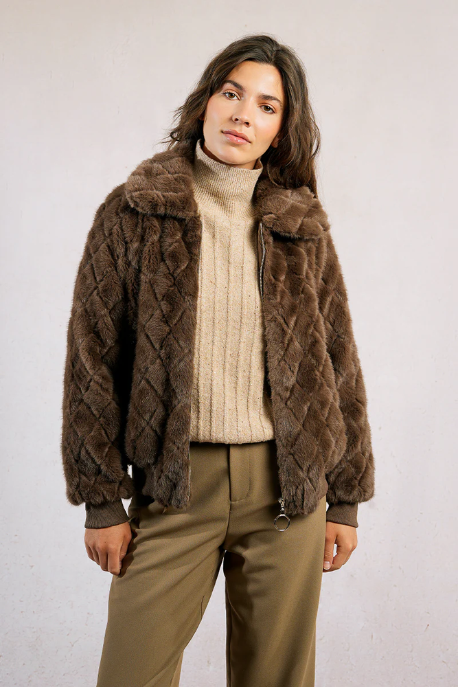 Ladies Woven Jacket - Brown