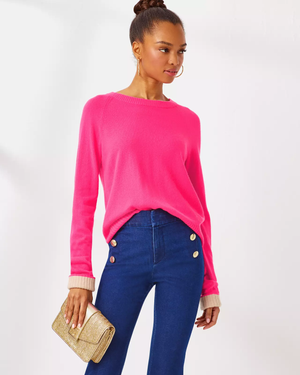 Charlisa Cashmere Sweater - Passion Fruit Pink