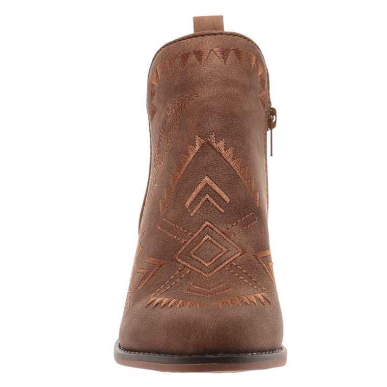 Ankle Bootie Western - Whiskey