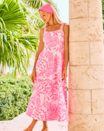 Maella Midi Dress - Rousseau Pink Glisten In The Sun