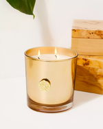 Gold Glass Candle - Gold Metallic