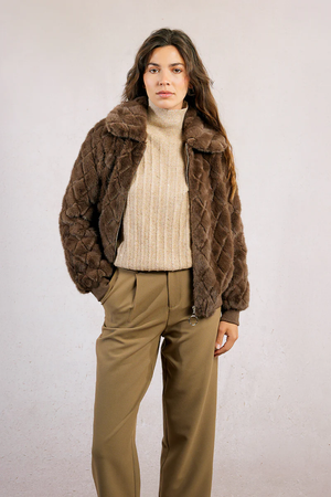 Ladies Woven Jacket - Brown