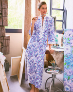 Shealyn Stretch Maxi Caftan - Tropicalia Purple Elephant In The Bloom
