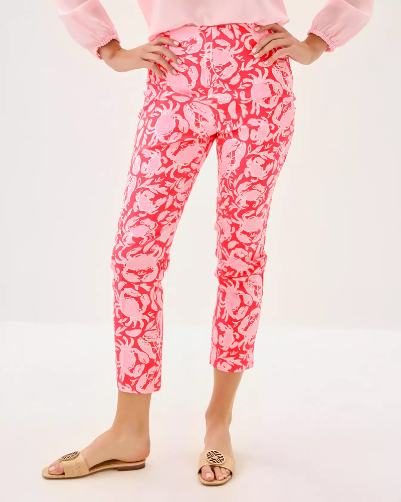 27" Nancee High Rise Crop Pant - Sunbaked Cane Coral Crab Collab