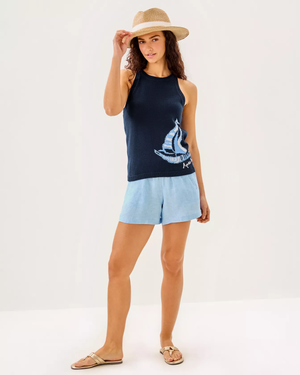 Emra Sweater Tank - Low Tide Navy Apres Sail Jacquard